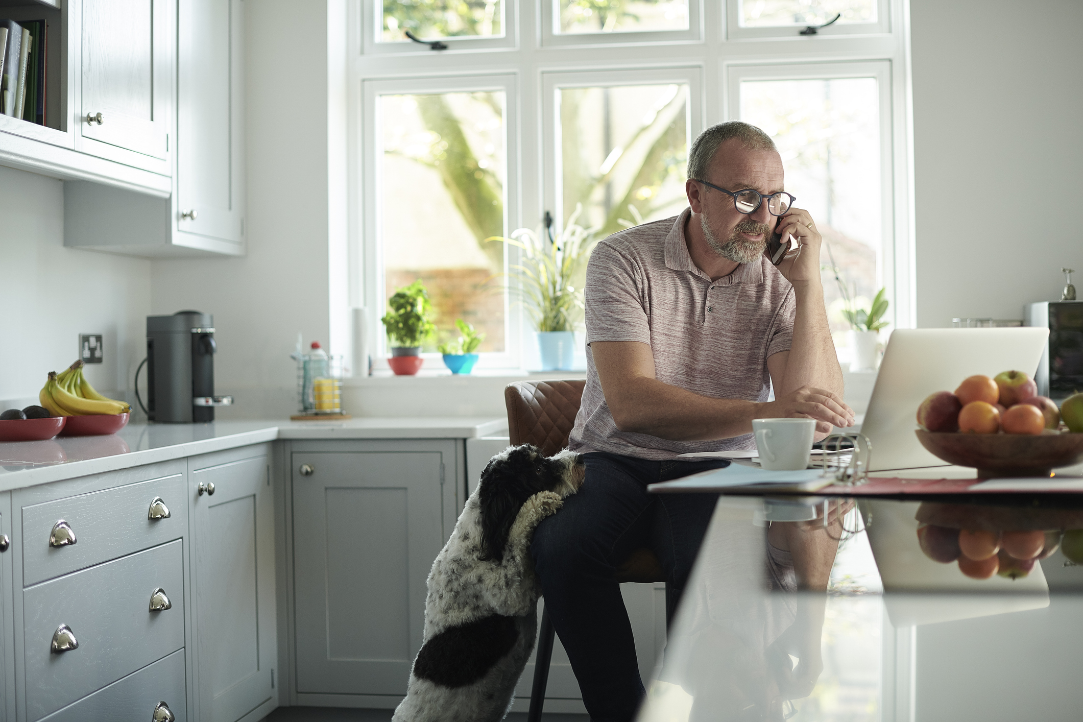 mature man financial and healthcare planning.