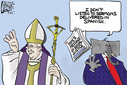 Editorial cartoon Pope GOP Spanish