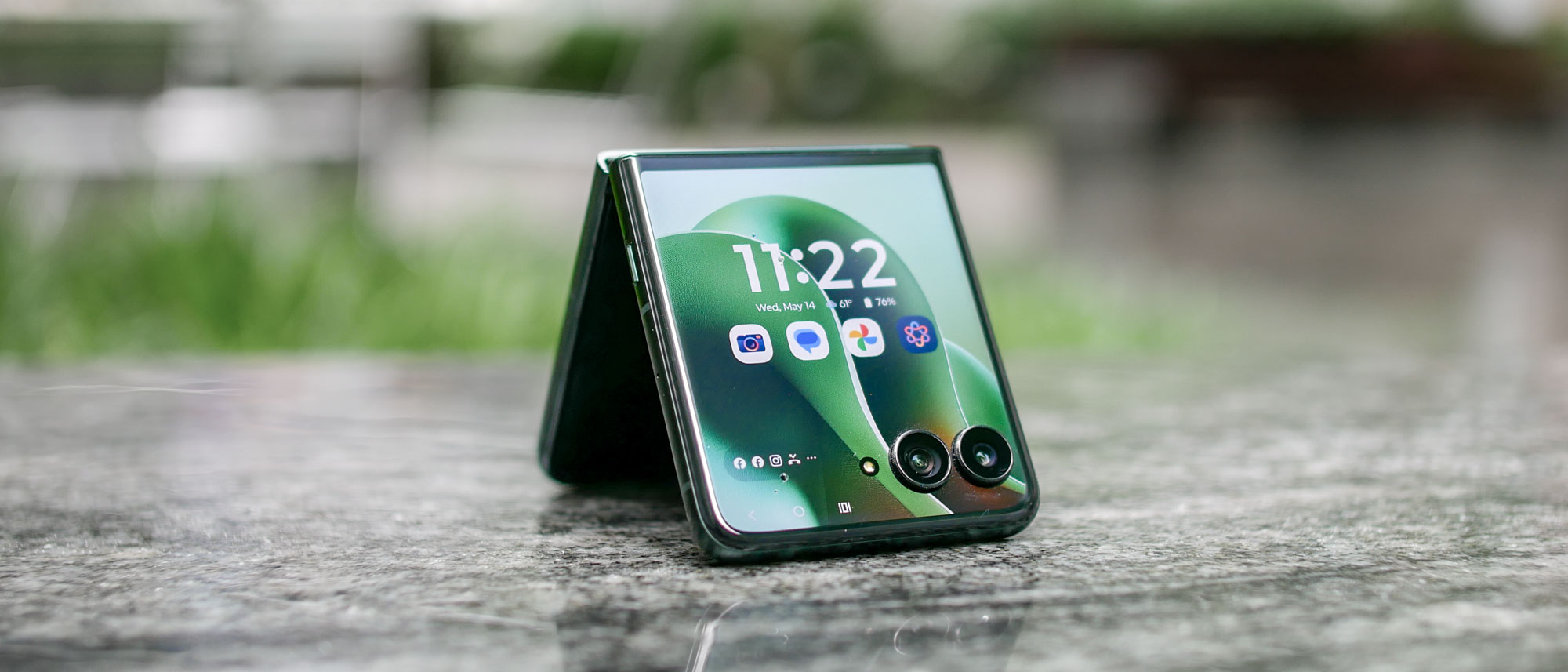 Motorola Razr Ultra 2025 held in hand.