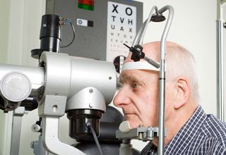 old man getting an eye exam