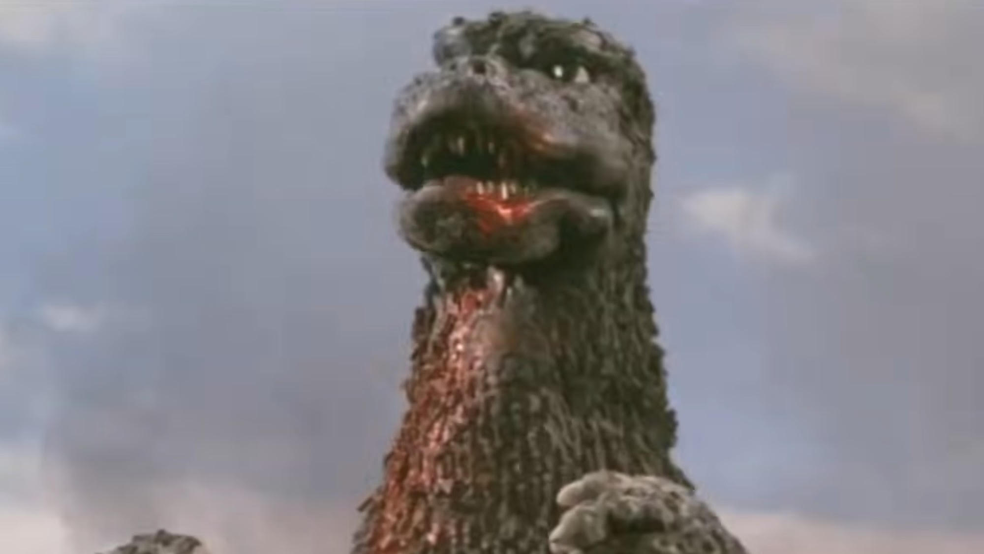 A bloody Godzilla in Godzilla vs. Mechagodzilla