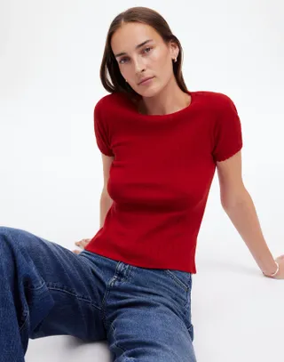 MW, Madewell X Leset Pointelle Slim-Fit Tee