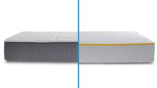 Foam vs spring mattresses: Nectar memory foam on the left and the Eve Premium Hybrid on the right