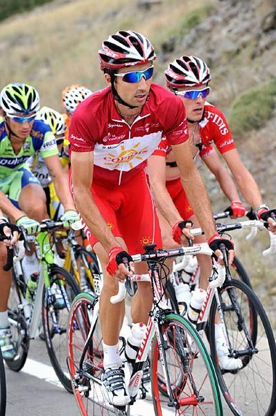 France's David Moncouti&eacute; (Cofidis) in the mountains red top.