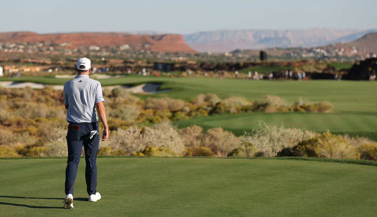 Matt McCarty walks down the fairway at the Black Desert Resort Golf Course