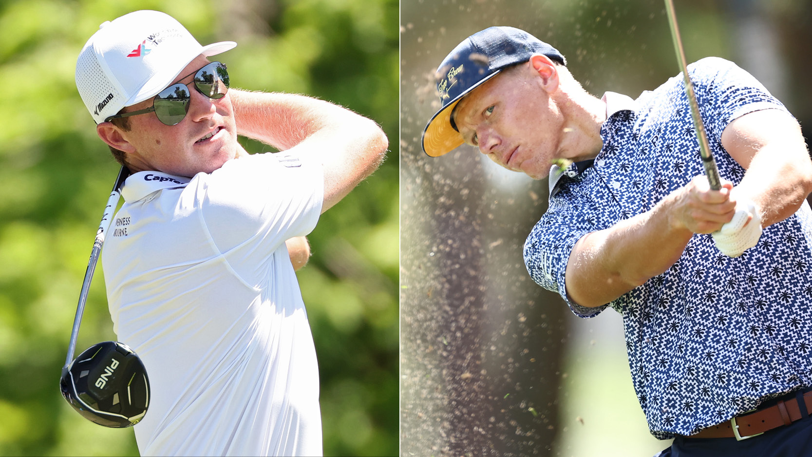Ben Griffin hits a driver, Matti Schmid hits a wedge shot