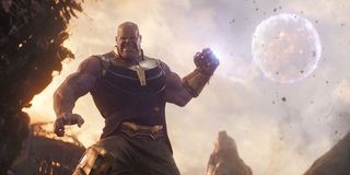 Thanos throwing moon in Avengers: Infinity War