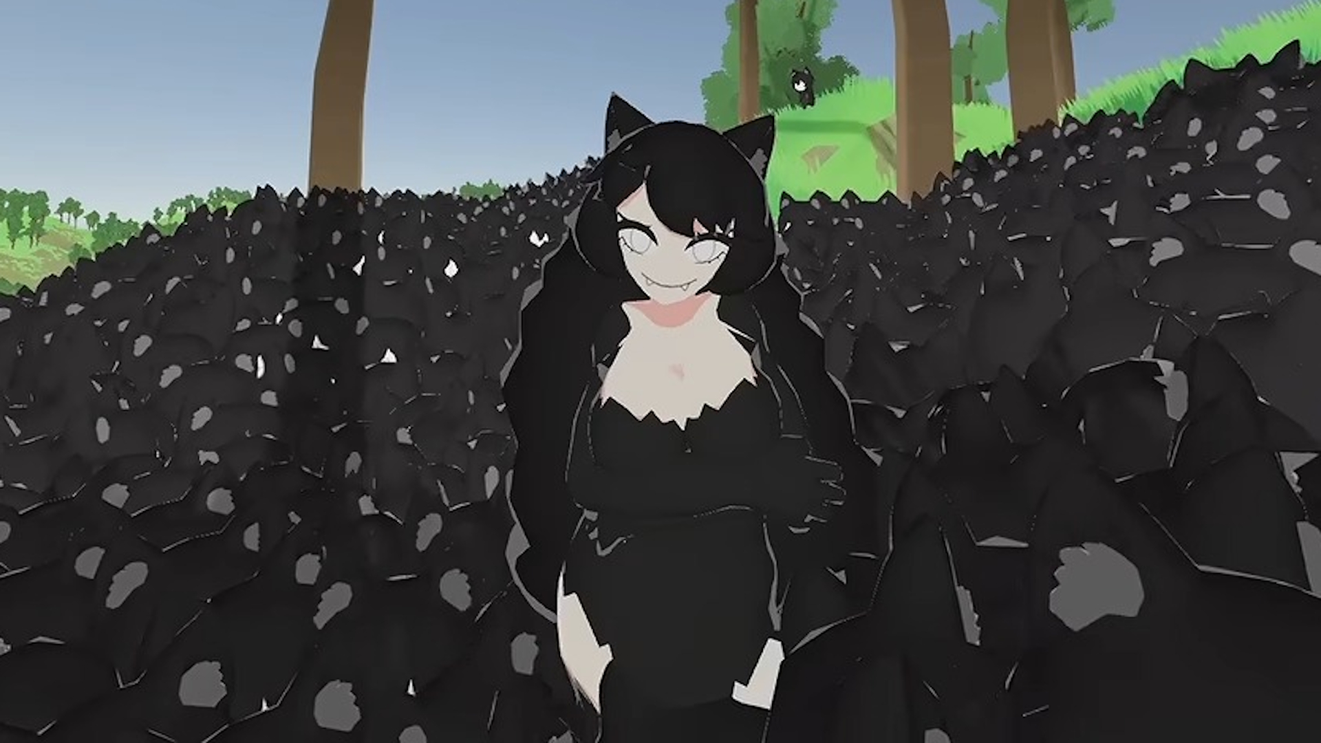 Family Time wolf girl surrounded by wolf children