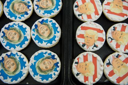 Donald Trump and Hillary Clinton cookies. 