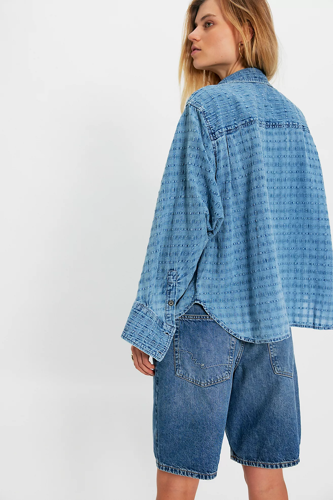 We the Free Sabine Indigo Dobby Button Down