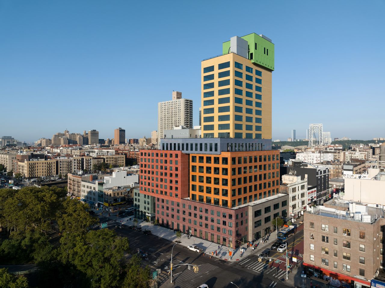 colourful hotel block in new york