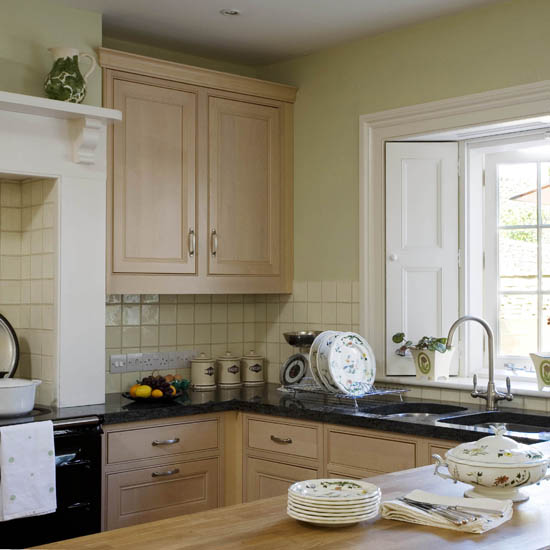kitchen with wooden cabinets