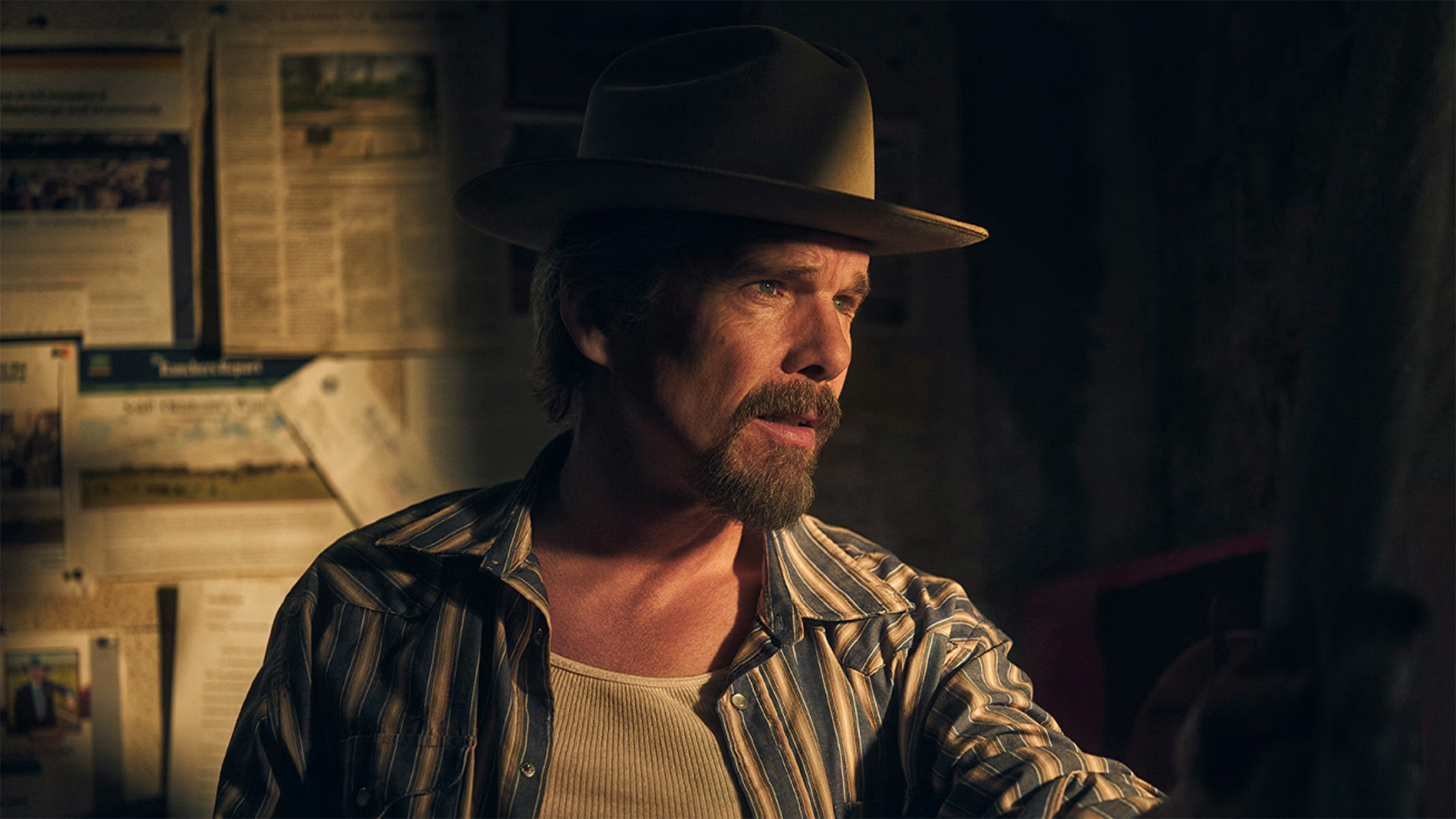 Ethan Hawke as Lee Raybon in The Lowdown.