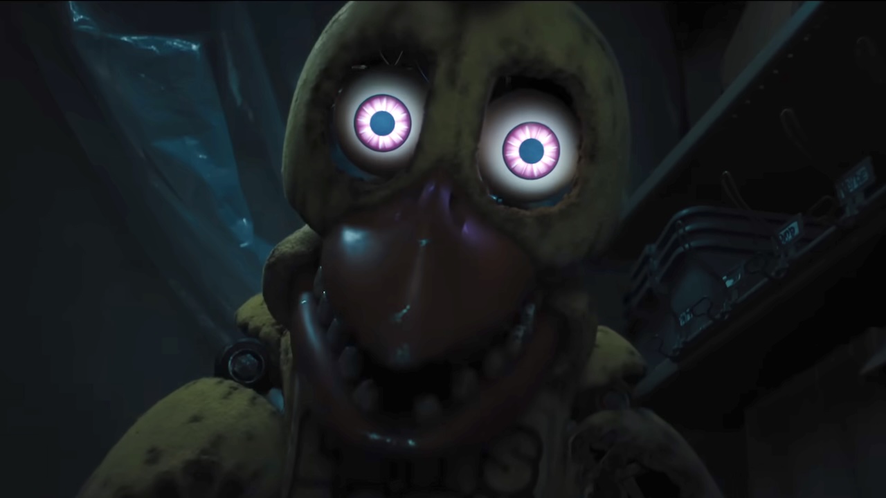 Close-up of Withered Chica in Five Nights at Freddy's 2