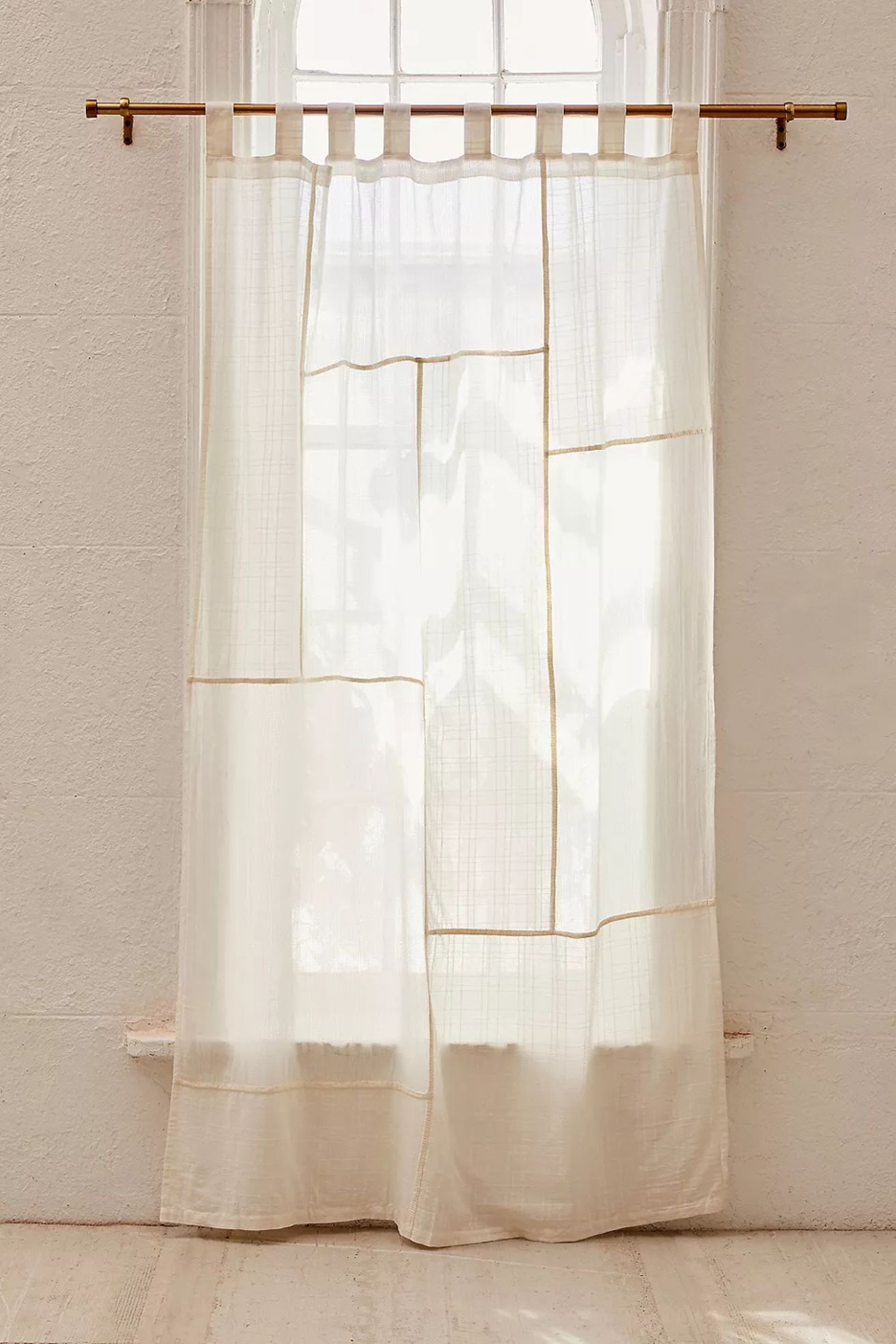 Urban Outfitters, White Chloe Patch Curtain