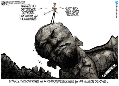Obama Cartoon U.S. Capitalism vs. Communism