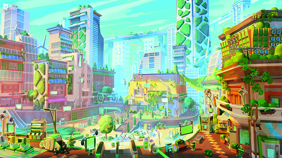 Game scenery art in process