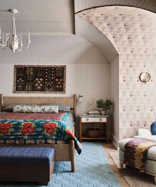 Rustic bedroom with large alcove