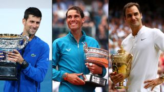 Novak Djokovic, Rafael Nadal and Roger Federer