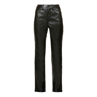 Good American Good 90s Icon Straight-leg High-rise Faux Leather Jeans
