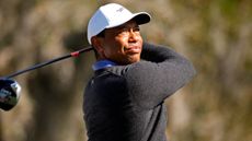 Tiger Woods takes a shot at the PNC Championship