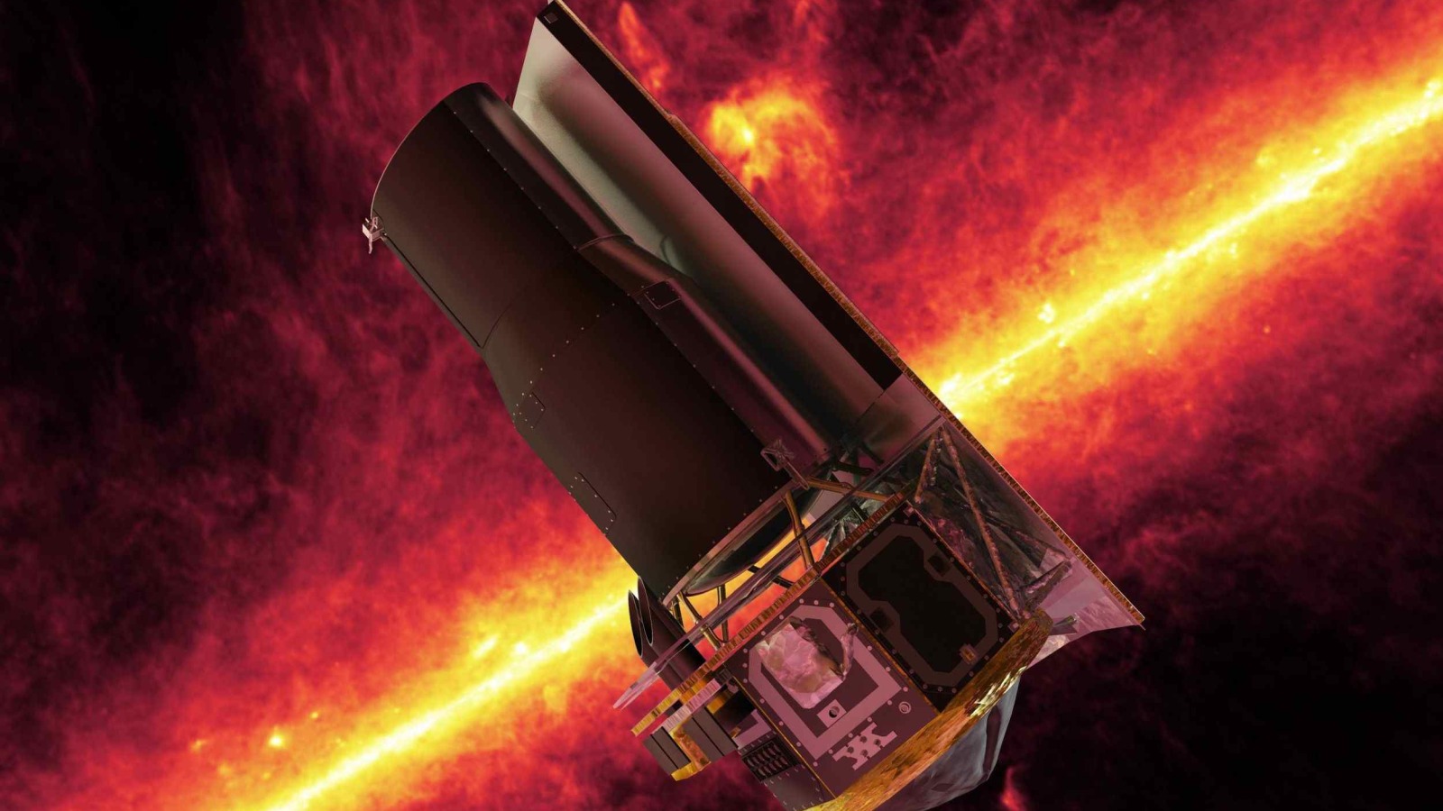 A photographic image of NASA’s Spitzer Space Telescope, which will be launched in 2020.