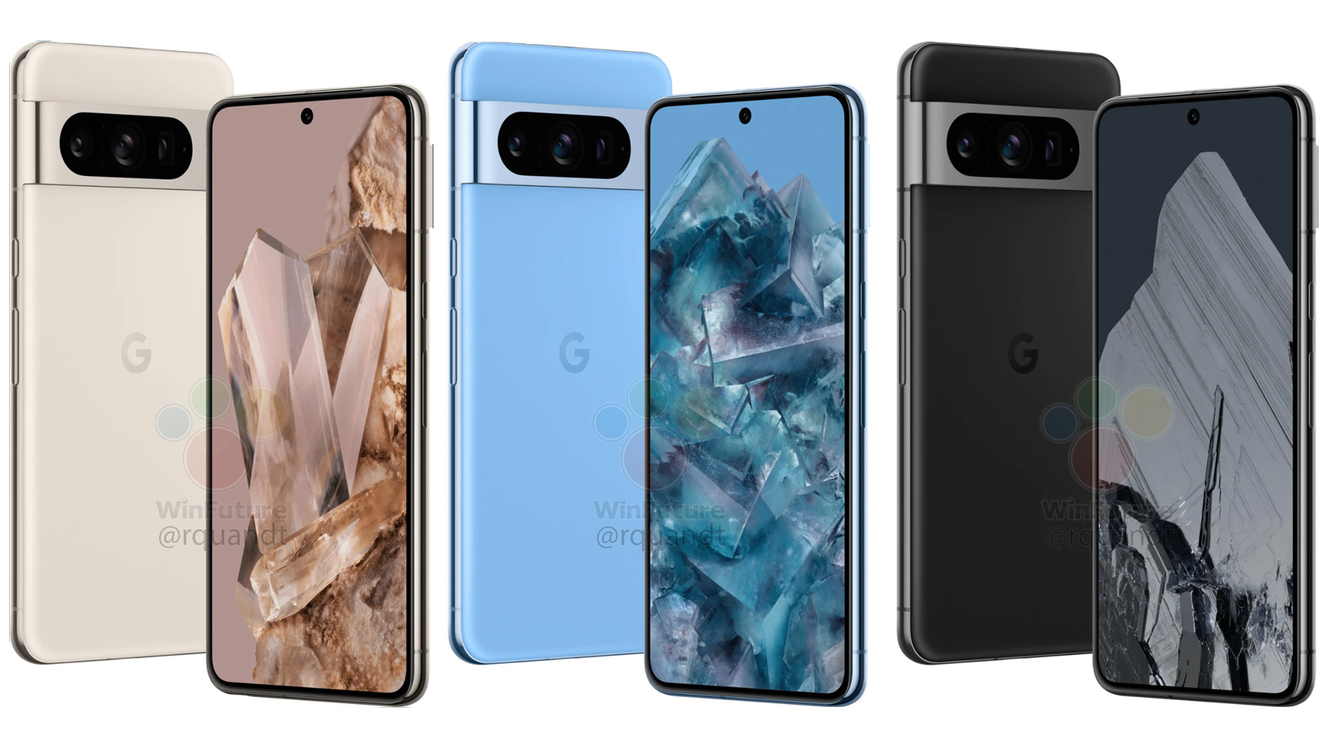 Alles angebliche Farben für das Google Pixel 8 Pro