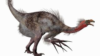 An illustration of Therizinosaurus.