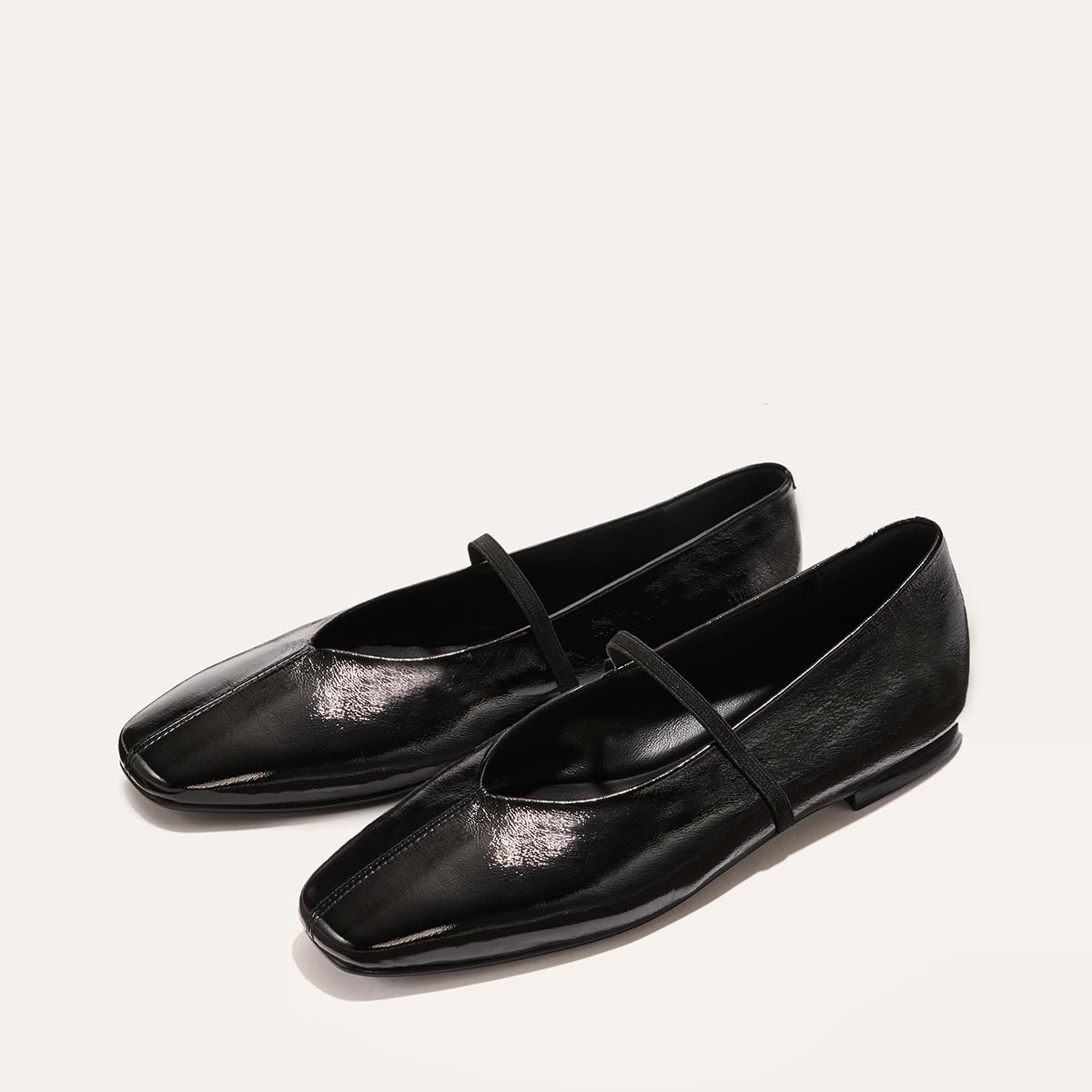 The Phoebe - Black Crinkle-Gloss Nappa