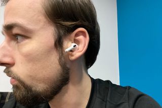 Male cyclist wearing the Apple AirPods Pro 2
