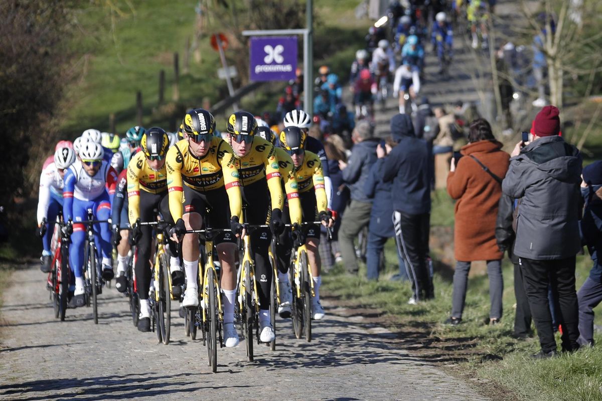 Omloop Het Nieuwsblad 2022 77th Edition Gent Ninove 2042 km 26022022 Team Jumbo Visma photo Dion KerckhoffsCVSprintCyclingAgency2022