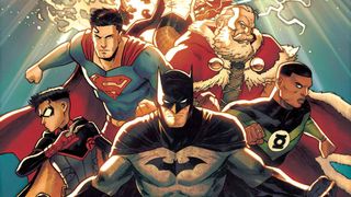 Batman, Robin, Santa Claus, and other heroes assemble