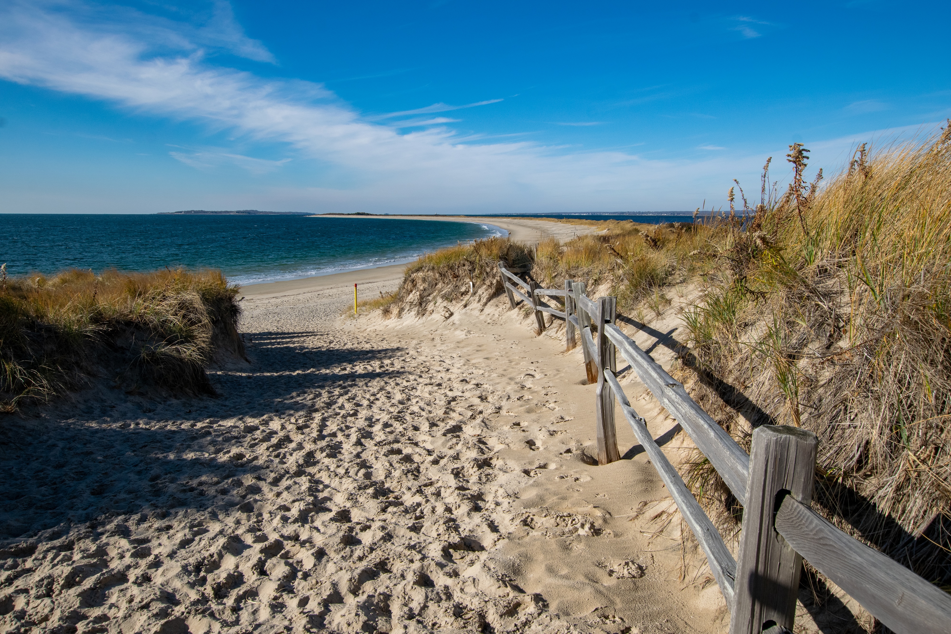 The sand at Napatree Point in Rhode Island