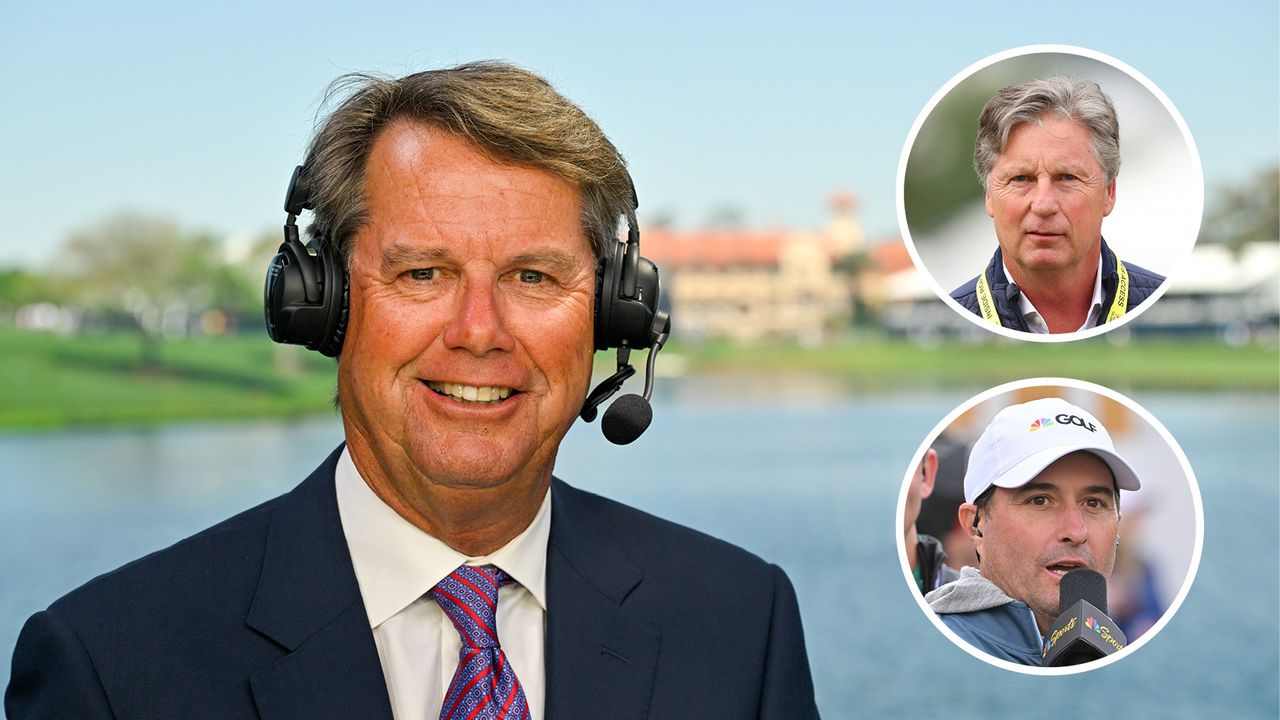 Main image of Paul Azinger and two inset pictures of Brandel Chamblee (top) and Kevin Kisner (bottom)