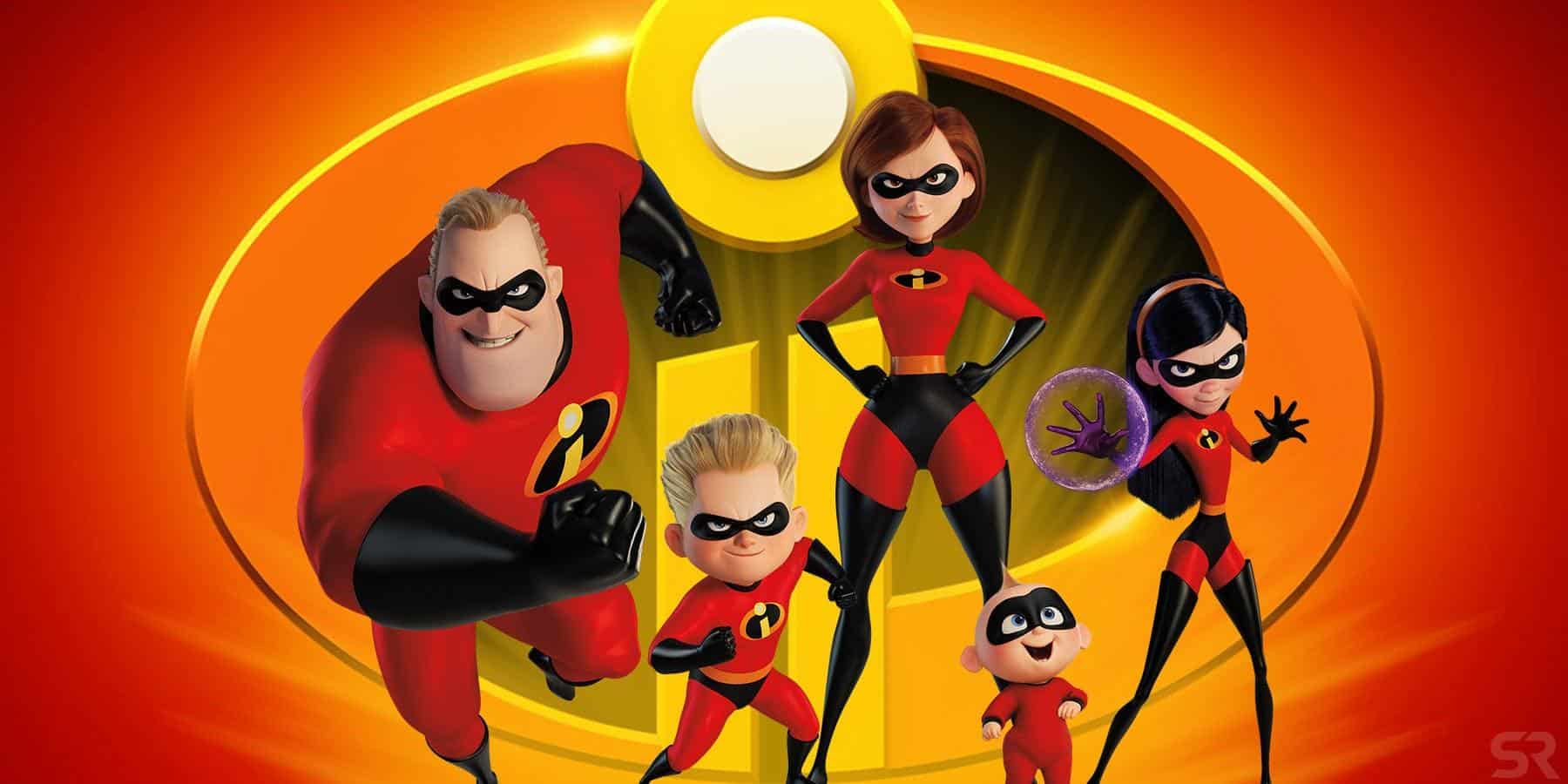 Incredibles II logo and Incredibles characters