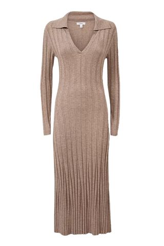 Reiss Winnie Long Sleeve Knitted Midi Dress Pull On