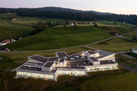 exterior of the new Audemars Piguet factory on a sunny day