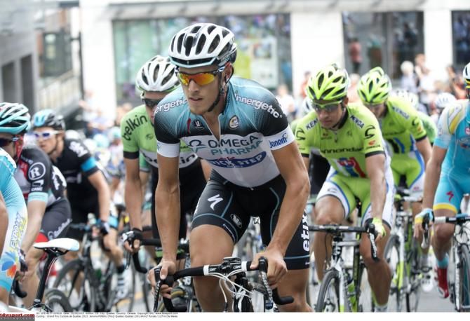 Matteo Trentin out of the saddle