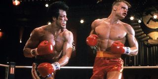 Rocky and Ivan Drago fighting in Rocky IV