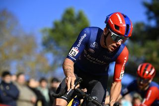 Belgian Thibau Nys pictured in action during the mens elite race at the World Cup cyclocross cycling event in Troyes France stage 4 out of 14 of the UCI World Cup cyclocross competition Sunday 19 November 2023BELGA PHOTO JASPER JACOBS Photo by JASPER JACOBS BELGA MAG Belga via AFP Photo by JASPER JACOBSBELGA MAGAFP via Getty Images