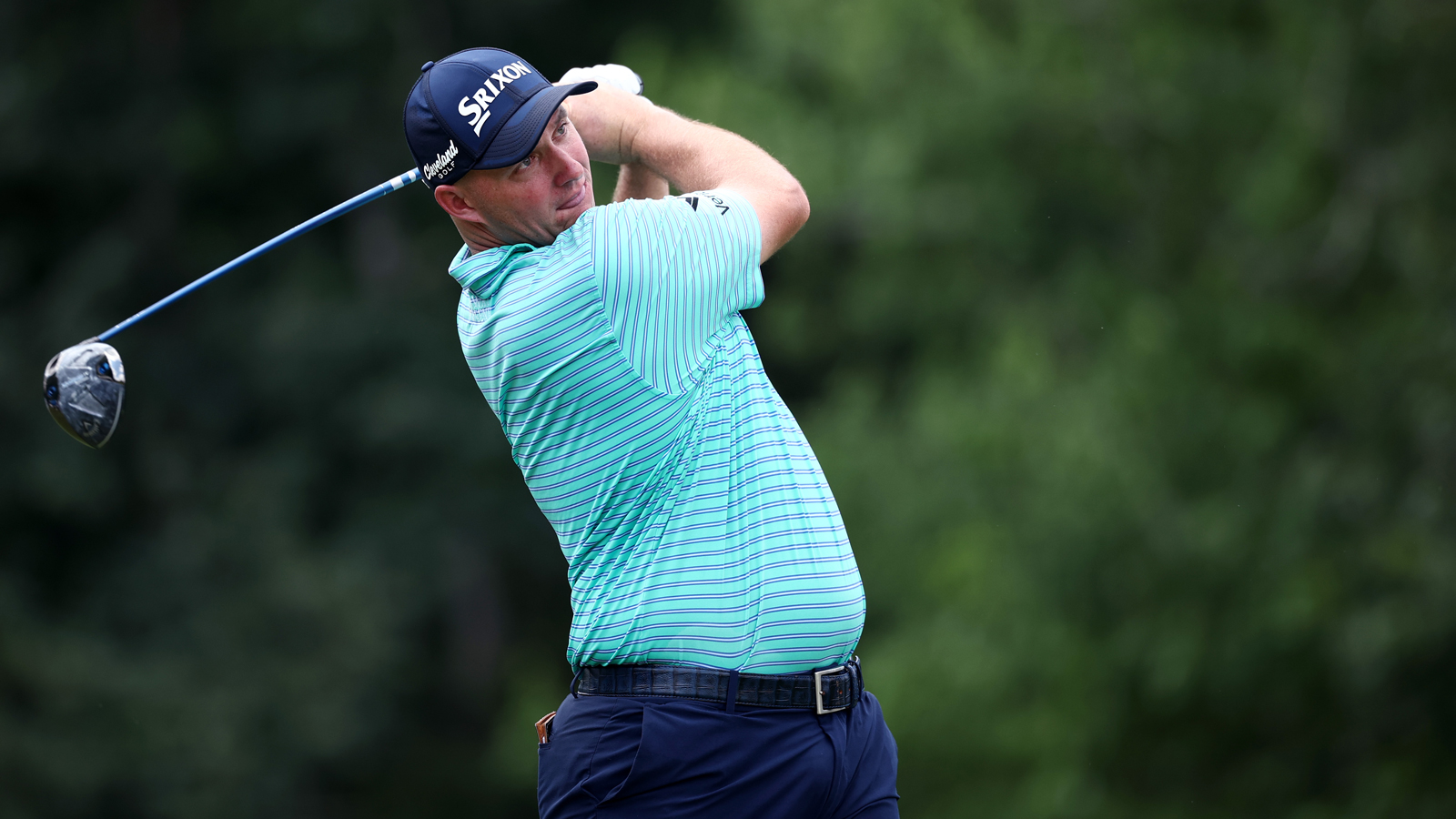 Sepp Straka hits a driver off the tee