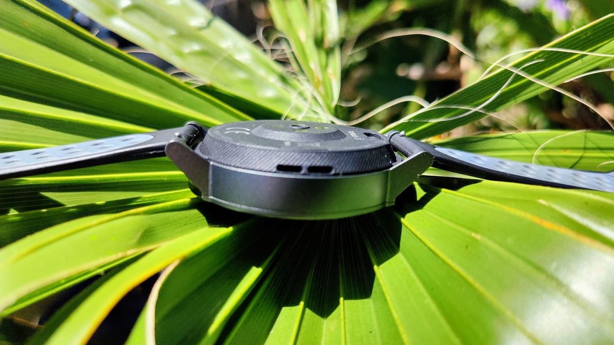 The TicWatch E3 speaker from the side