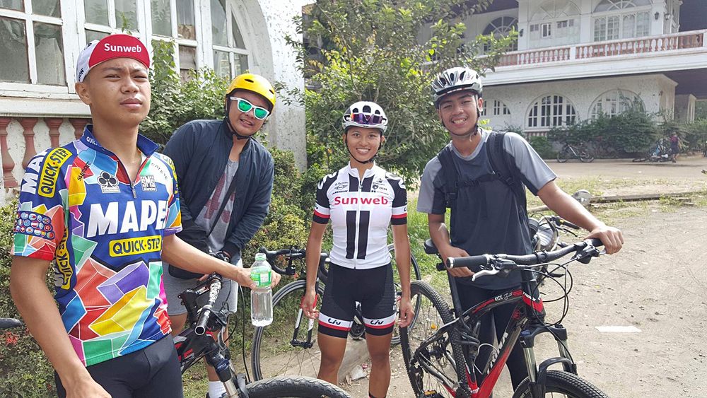 Coryn Rivera and her cousins on a local Sunday ride