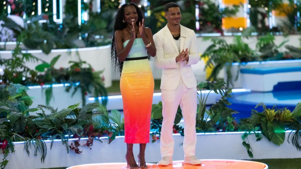 Chelley and Ace standing next to each other in Love Island USA season 7