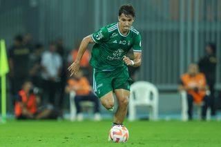 Gabri Veiga in action for Al-Ahli against Al-Taawoun in September 2023.