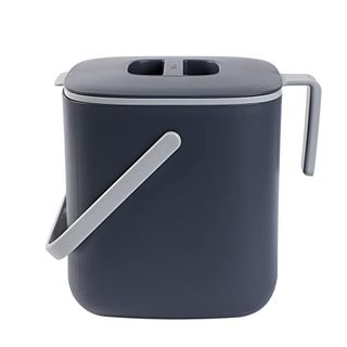 Blue Ginkgo Kitchen Compost Bin - 2.6 Litre Easy Clean Food Waste Bin for Kitchen With Handles | Countertop Compost Bin Kitchen Food Scrap Pail Bucket (made in Korea) - Grey