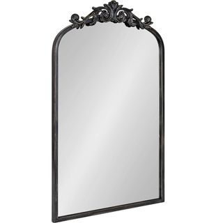 Kate and Laurel Arendahl Traditional Arch Mirror, 19 x 30.75, Antique Black, Baroque Inspired Wall Decor
