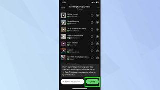 AI playlist created in Spotify 