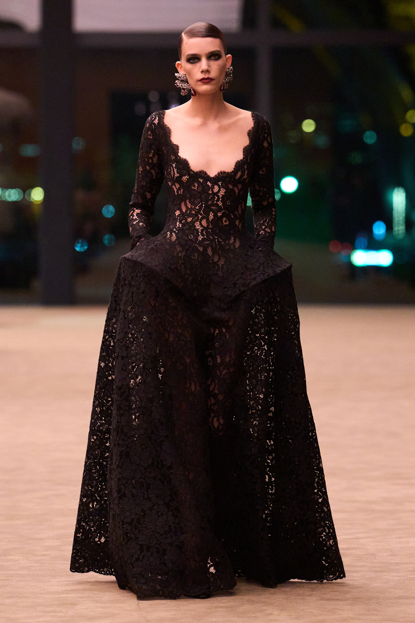 Photos of models at Paris Fashion Week Fall Winter 2026 wearing basque waist trend.