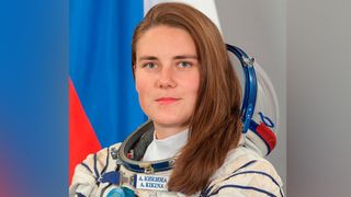 The official Roscosmos portrait of Anna Kikina, who will be the first Russian cosmonaut to fly on SpaceX's Crew Dragon.